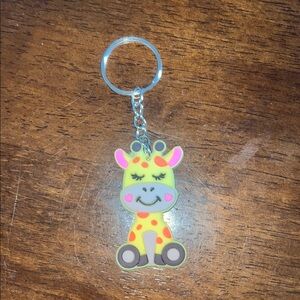 Adorable Giraffe Keychain - Yellow and Pink